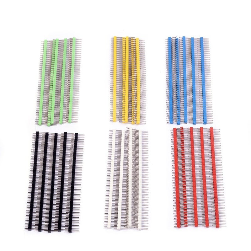 Cylewet 30Pcs 40 pin Breakable Pin Header 2.54mm Single Row Male Header Connector Kit PCB Pin Strip for Arduino (Pack of 30) CYT1006 - Image 1